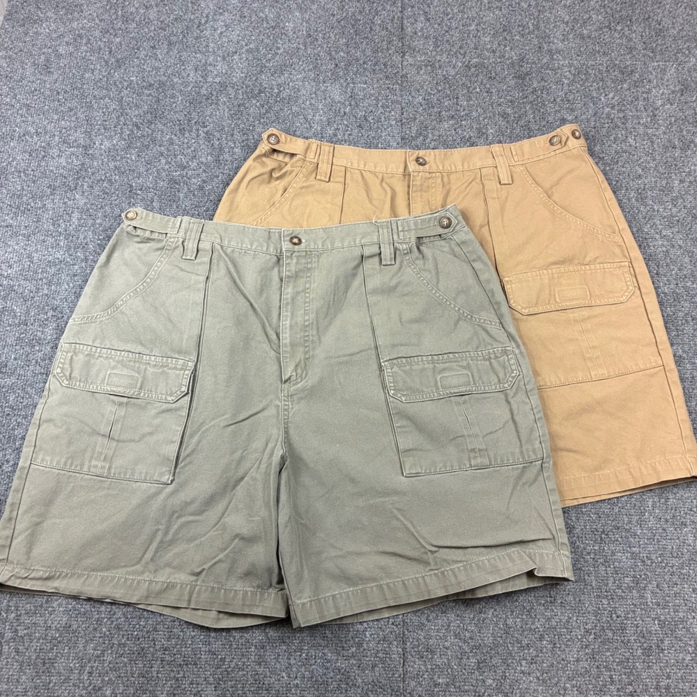 Lot of 2 Consensus Sportswear Men Cargo Shorts Size 40 Cotton Utility Tan 36w